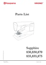 Husqvarna Sapphire 830, 850, 870, 835, 855, 875 Sewing Machine Service Manual (P/N 104 72 79-26 / 104 23 27-96) – preview page 3