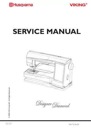 Husqvarna Viking Designer Diamond sewing machine service manual Preview image 3