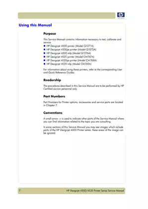HP Designjet 4500/4520 Printer Series Service Manual - Comprehensive Guide for Technicians Preview image 4