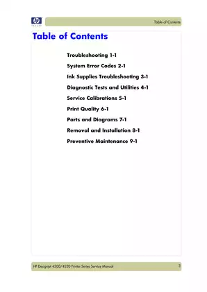 HP Designjet 4500, 4520 series printer service manual Preview image 5