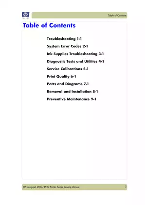 HP Designjet 4500/4520 Printer Series Service Manual - Comprehensive Guide for Technicians Preview image 5