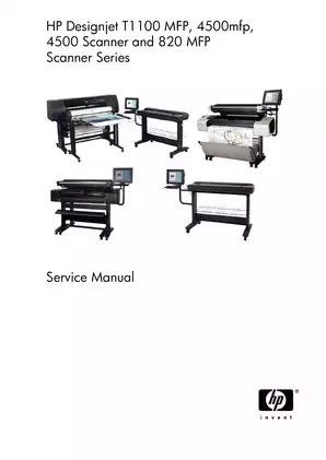 HP Designjet T1100 MFP, 4500mfp, 4500 Scanner, 820 MFP Service Manual - Complete Guide