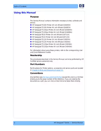 HP Designjet T Series Printer Service Manual - Comprehensive Guide for T1100 and T610 Models Preview image 4