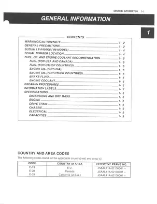 2006-2009 Suzuki LT-R450 Quadracer service manual Preview image 1