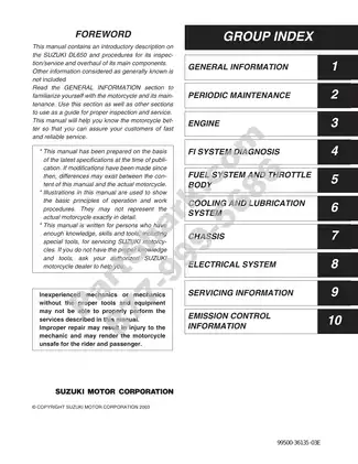 2004-2009 Suzuki DL650 V-Strom shop manual Preview image 1