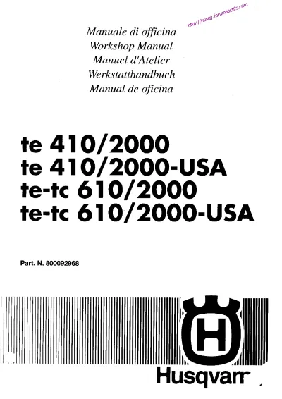 Preview: Husqvarna TE/TC 610 Service Manual 2000–2002 • Technical Reference (P/N 800092968)