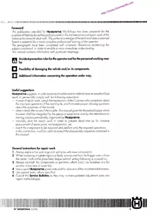 Husqvarna TE 410 & TE 610 Workshop Manual - Comprehensive Service Guide Preview image 5