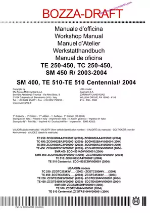 MV Agusta TE 250-510 Workshop Manual Preview image 3