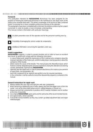MV Agusta SMR 400/450/510 Workshop Manual (2005 Edition) Preview image 5