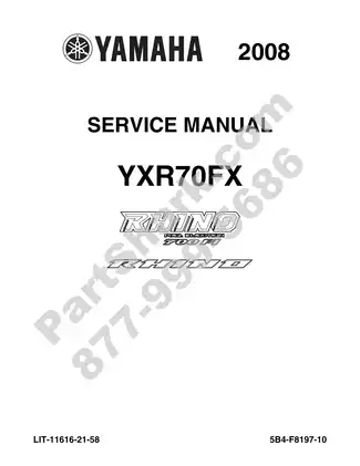Yamaha YXR70FX 2008 Service Manual - Complete Guide for Maintenance and Repairs Preview image 1