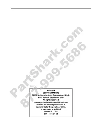 Yamaha YXR70FX 2008 Service Manual - Complete Guide for Maintenance and Repairs Preview image 2