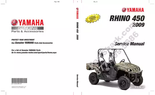 Complete Yamaha Rhino 450 Service Manual (2005) - Essential Repair Guide Preview image 1