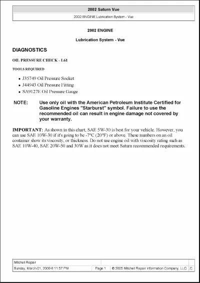 Preview: 2002–2010 Saturn VUE Service Manual (P/N J35749)