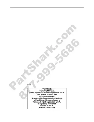 Yamaha VMX17Y(C) 2009 Service Manual - Comprehensive Guide for Maintenance and Repair Preview image 2