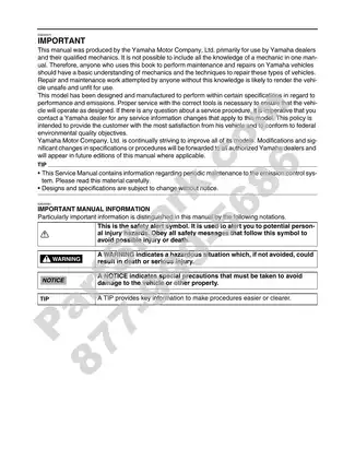 Yamaha VMX17Y(C) 2009 Service Manual - Comprehensive Guide for Maintenance and Repair Preview image 3