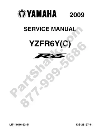 2009-2010 Yamaha R6, YZF R6, YZR6Y service manual Preview image 1