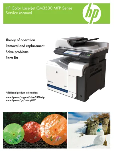 Preview: HP Color LaserJet CM3530 MFP / CM3530fs MFP (2008) Service Manual (P/N CC519-91013)