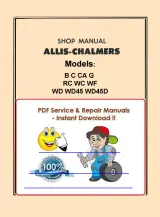 Allis-Chalmers B C CA G RC WC WF WD WD45 WD45D Tractor 1933–1958 Shop Manual OEM – preview page 1