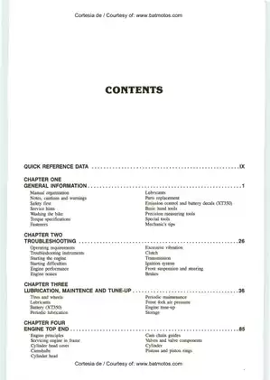 Comprehensive Clymer Yamaha XT350 & TT350 Manual (1985-2000) - Maintenance, Troubleshooting & Repair Guide Preview image 5