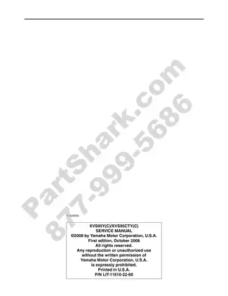 Yamaha XVS95Y(C) / XVS95CTY(C) Service Manual - Comprehensive Repair Guide Preview image 2