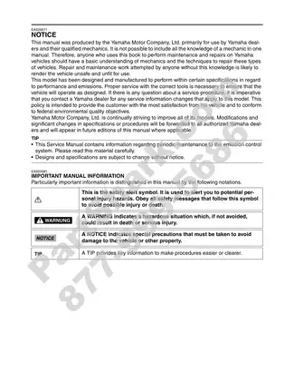 2009-2010 Yamaha V-Star 950, XVS95Y, XVS95CTY service manual Preview image 3