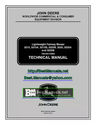 John Deere 3215 Lightweight Fairway Mower Technical Manual (TM1534)