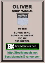 Oliver SUPER 55HC / SUPER 55 DIESEL / 550 HC / 550 DIESEL Shop Manual (P/N 1LS1701C) – preview page 1