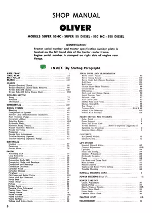 1954-1958 Oliver™ Super 55HC, Super 55 Diesel, 550 HC, 550 tractor shop manual Preview image 2