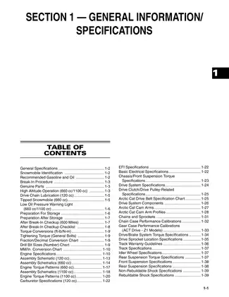 2008 Arctic Cat AC 120,  Bearcat W/T Turbo, Bearcat W/T Non-Turbo, Panther 660, T660, Jaguar Z1, Jaguar Z1 Sno Pro,  TZ1, TZ1 LXR service manual Preview image 1