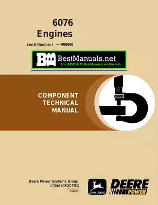 John Deere 6076 Diesel Engine Technical Manual (CTM6)