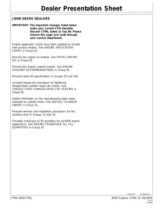 John Deere 6076 engine technical repair manual Preview image 3