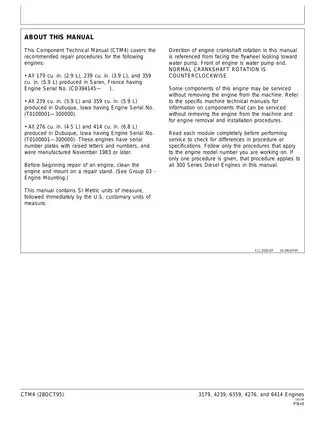 John Deere 300 Series Diesel Engine Component Technical Manual (CTM4) Preview image 4