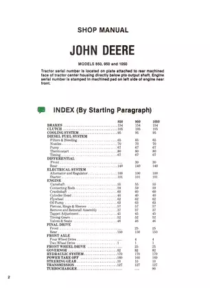 Comprehensive John Deere 850, 950 & 1050 Shop Manual - Perfect for Maintenance and Repairs Preview image 2