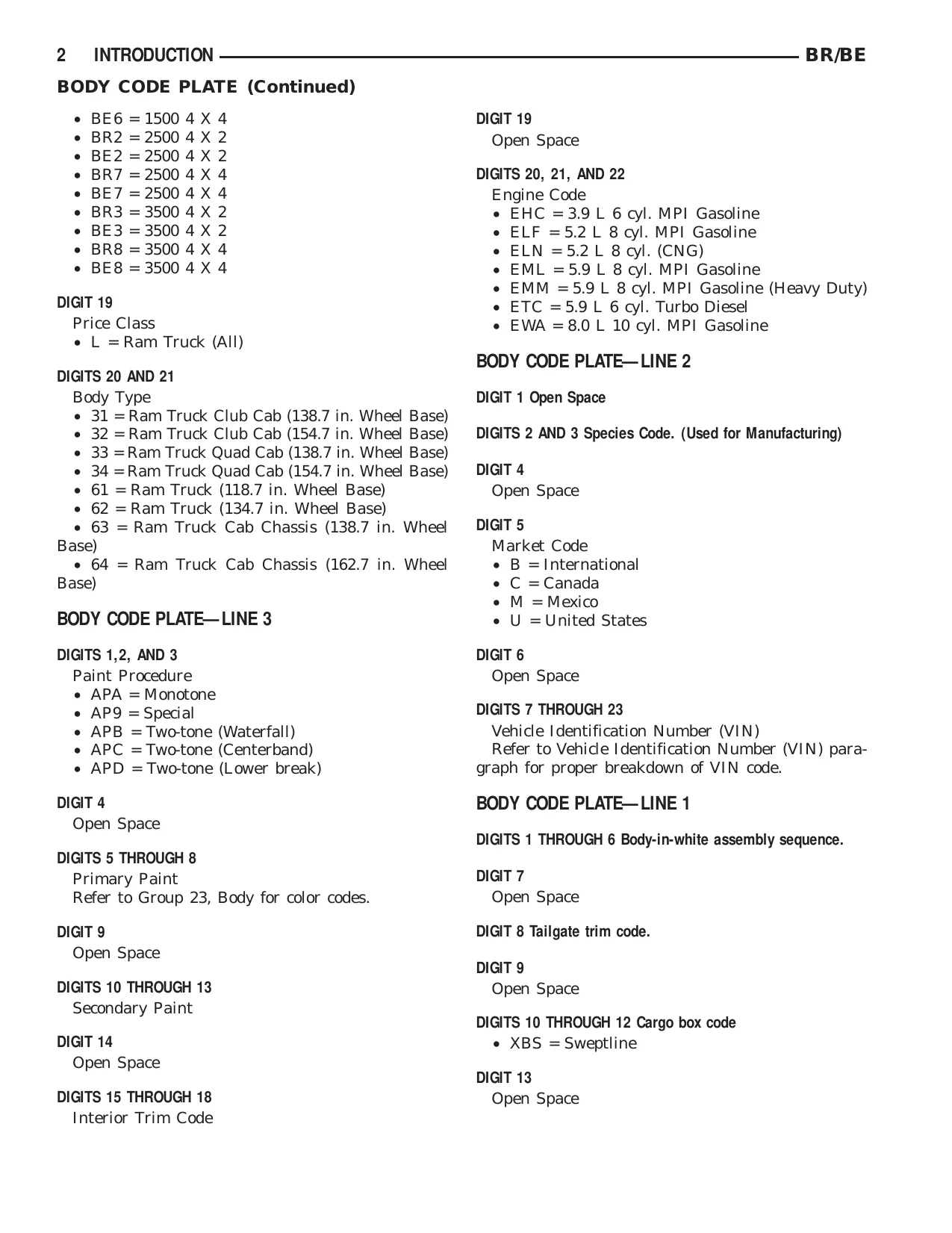 1998-2001 Dodge RAM 3.9L, 5.2L, 5.9L, 5.9 turbo Diesel and 8.0L V10 shop manual Preview image 3