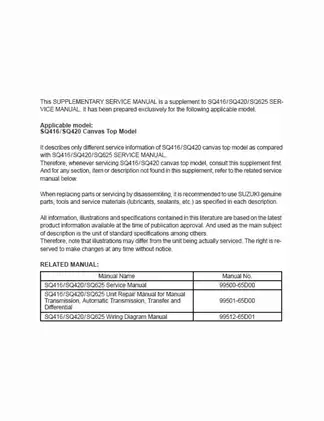 1998-2005 Suzuki Grand Vitara service manual Preview image 2