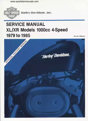 Harley-Davidson XL/XR Models 1000cc 4-Speed Service Manual (1979-1985)
