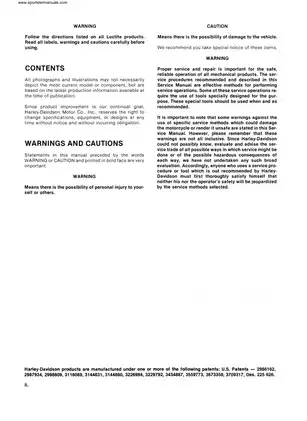 Harley-Davidson XL/XR Models 1000cc 4-Speed Service Manual (1979-1985) Preview image 3