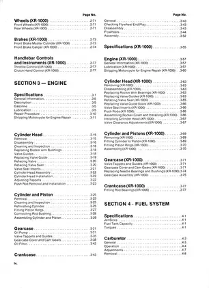 Harley-Davidson XL/XR Models 1000cc 4-Speed Service Manual (1979-1985) Preview image 5