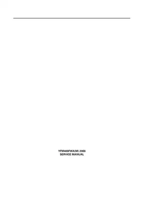 Yamaha YFM400FWA Service Manual (2000) Preview image 2