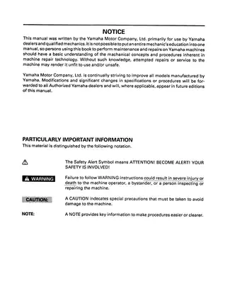 Yamaha YFM400FW ATV Service Manual (1996-2003) Preview image 4
