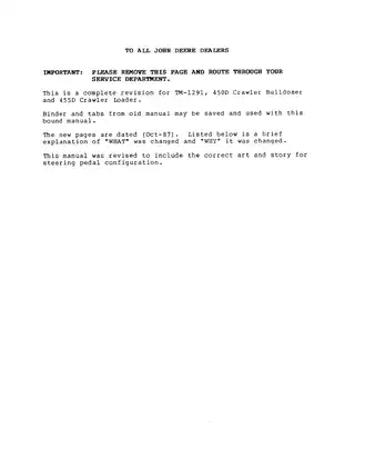 John Deere 450D/455D Crawler Dozer and Loader Technical Manual TM1291 Preview image 3