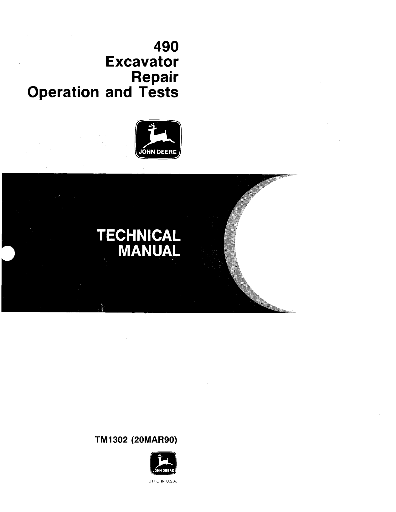 John Deere 490 Hydraulic Excavator technical manual Preview image 1