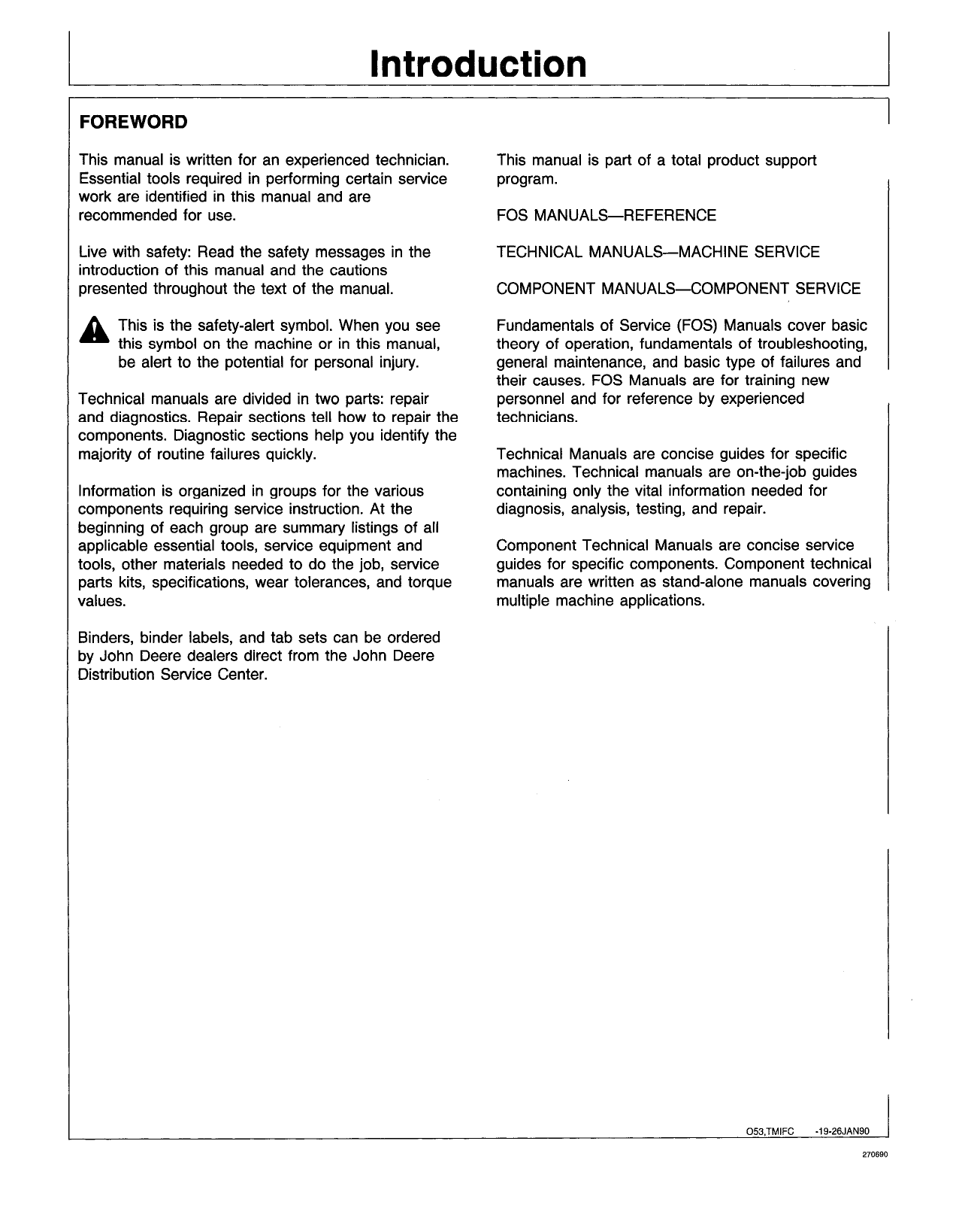 John Deere 490 Hydraulic Excavator technical manual Preview image 2