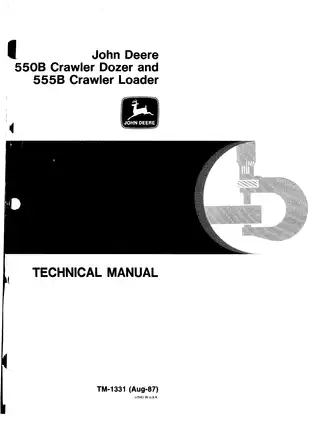 John Deere 550B Crawler Dozer and 555B Loader Technical Manual