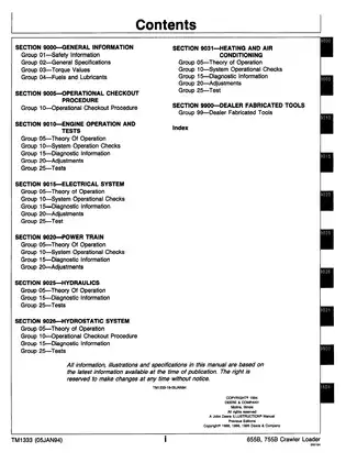 John Deere 655B, 755B Crawler Loader Operation and Test technical manual Preview image 3