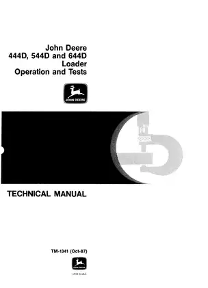John Deere 444D, 544D, 644D wheel loader operation and test technical manual Preview image 1