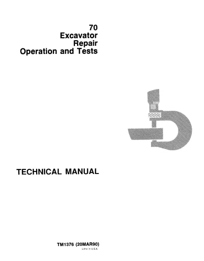 Preview: John Deere 70 Excavator Technical Manual (TM1376)