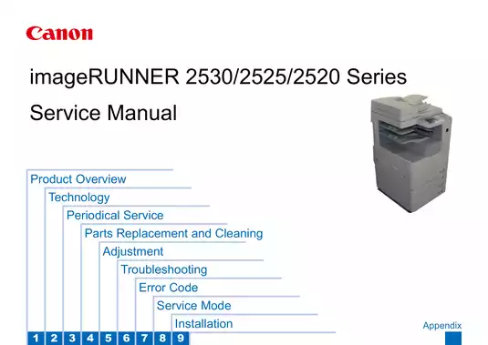 Canon imageRUNNER 2530/2525/2520 Series Service Manual - Comprehensive Guide for Technical Support