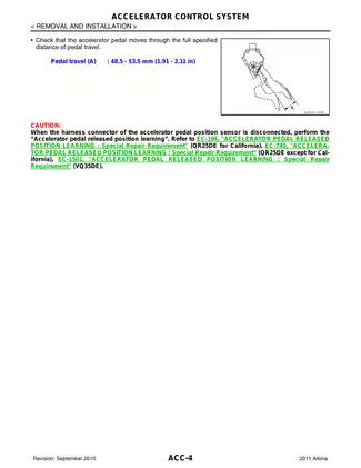 2011 Nissan Altima ACC Accelerator Control System manual Preview image 4