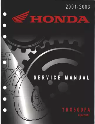 Honda TRX500FA Service Manual (2001-2003) - Complete Guide for Safety and Maintenance